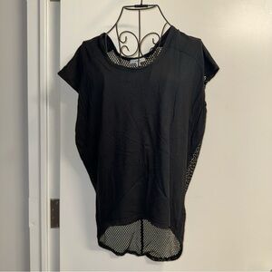 Firth Black Oversized Tee With Mesh Back